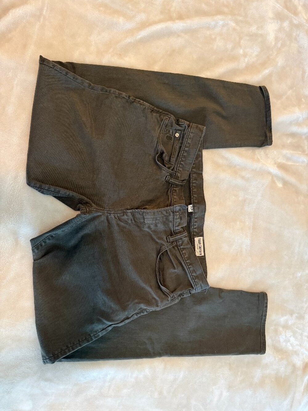 Todd Snyder Stretch 5 Pocket Chinos in Dark Olive 32 x 32 Slim Fit Perfect Pants